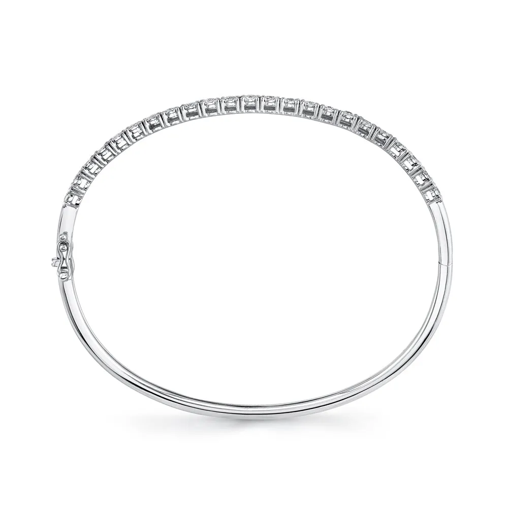 0.69CT 14K W/G DIAMOND BANGLE