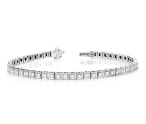 1 ct Round Brilliant Cut Diamond Square Tennis Bracelet