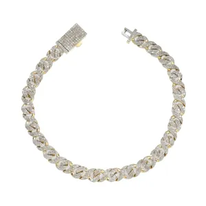 10K GOLD MIAMI CUBAN LINK BRACELET 2.80 CT DIAMONDS