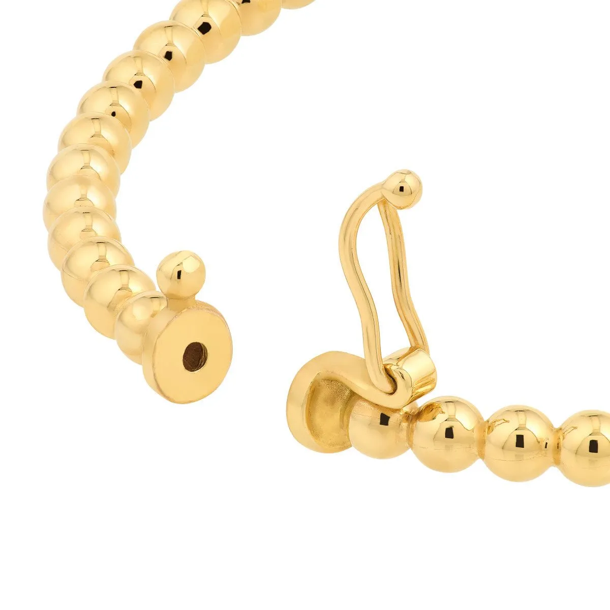 10K Yellow Gold Polished Ball Bangle Bracelet