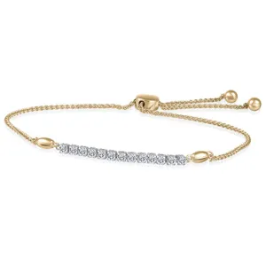 10KT Gold Diamond Bolo Bracelet