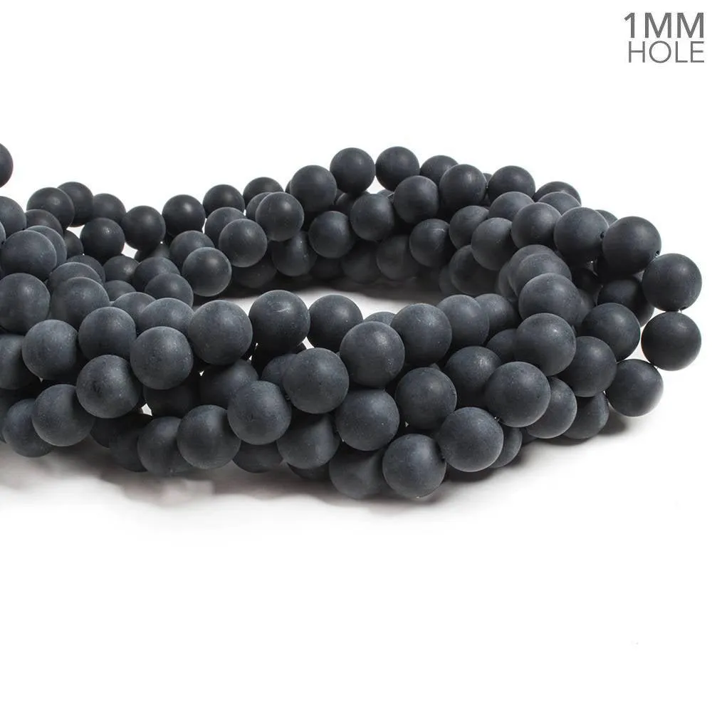 10mm Matte Black Onyx plain round beads 15 inches 39 pieces