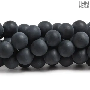 10mm Matte Black Onyx plain round beads 15 inches 39 pieces