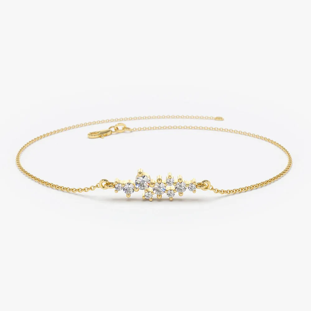 14k Diamond Cluster Bracelet