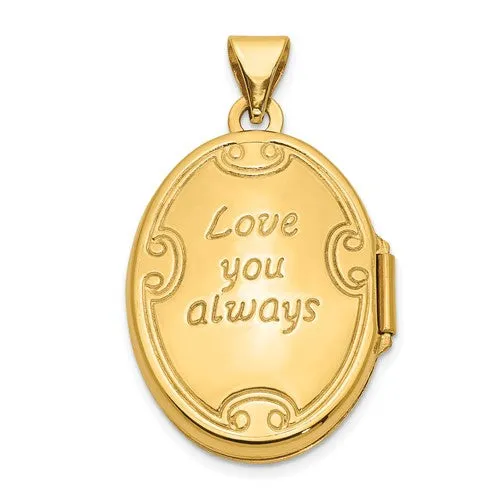 14k Love You Always Swirl Reversible Locket