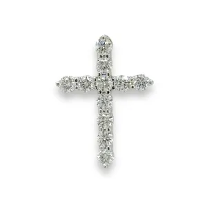 14K W Gold G/I1 1.00cttw Diamond Cross