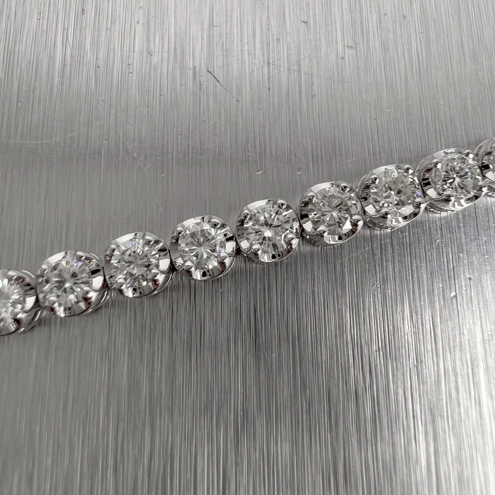 14k White Gold Diamond 42 Stone U-Prong Tennis Bracelet 4.33ctw G SI1 9.8g 7"