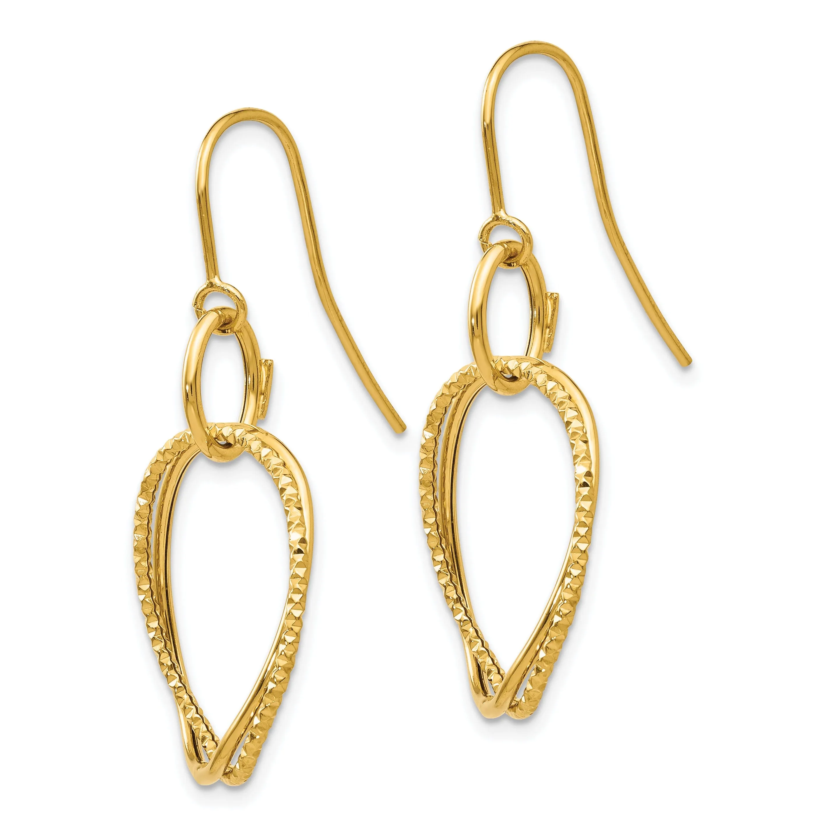 14k Yellow Gold Shephard Hook Earrings