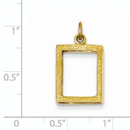 14k Yellow Gold Small Picture Frame Pendant