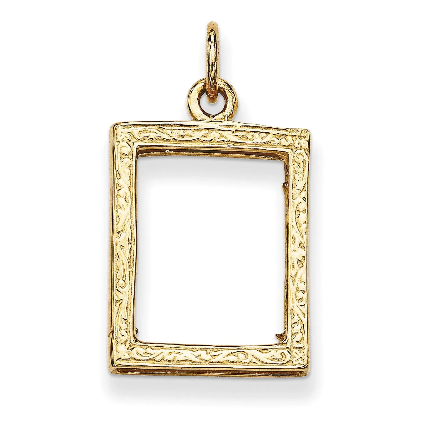 14k Yellow Gold Small Picture Frame Pendant