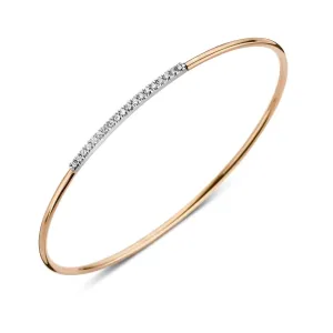 18ct Rose White Gold 0.17ct Diamond Nineteen Stone Bangle