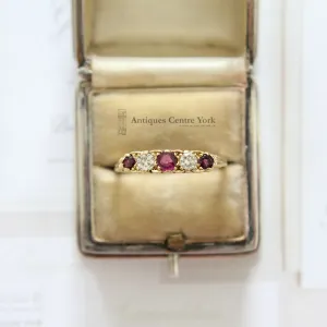 18ct Ruby & Diamond 5 Stone Ring