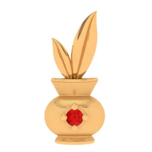 18k Gold Kalash Locket For Women From Online Exclusive Collection With Red Gemstone