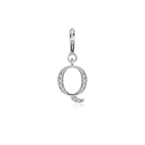 18k Gold Letter "Q" Diamond Charms