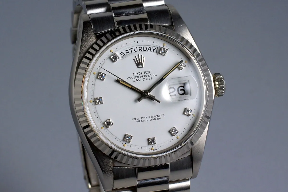 1967 Rolex WG Day-Date 1803 with Factory Diamond Dial