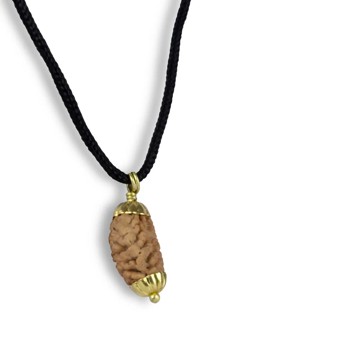 2 Face Rudraksha Bead Pendant | South Rudraksha Bead/ Golden Cup Rudraksha Locket for Men & Women