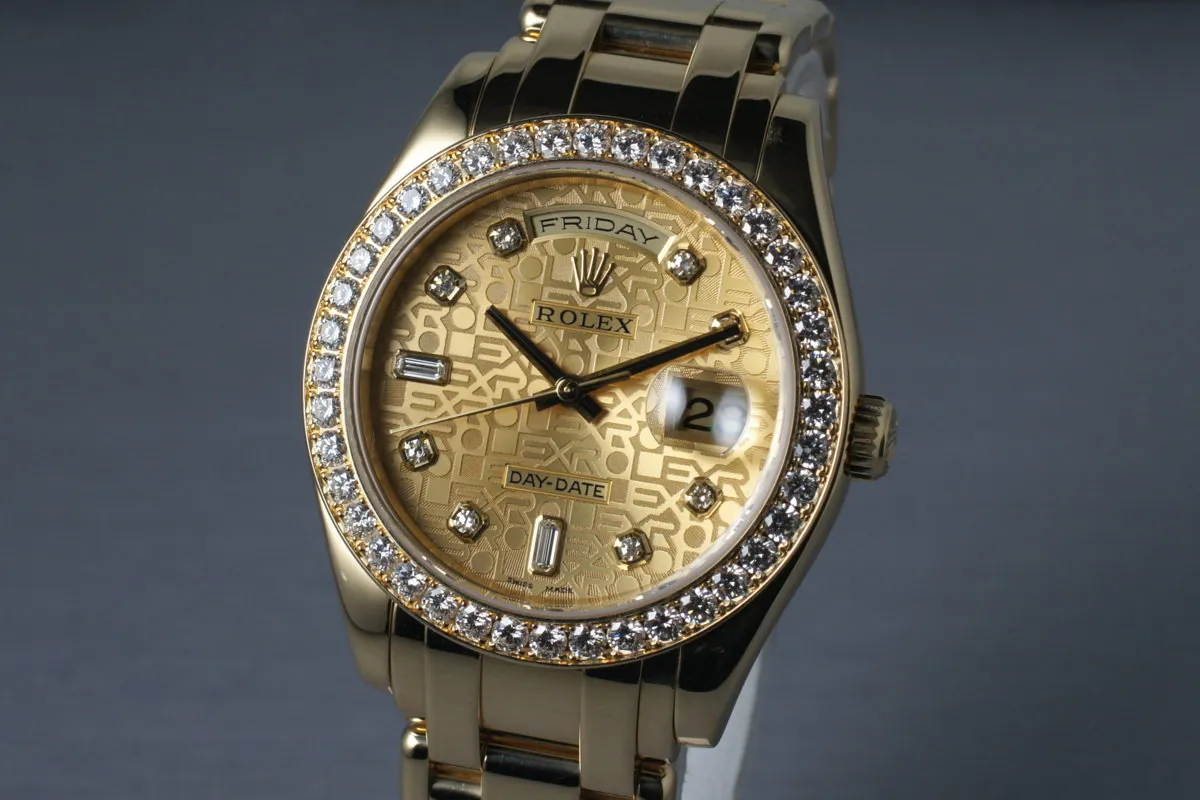 2005 Rolex YG Masterpiece Day-Date 18948 Jubilee Diamond Dial and Box