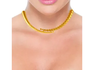 22k Round Gold Choker With Intricate Craftsmanship