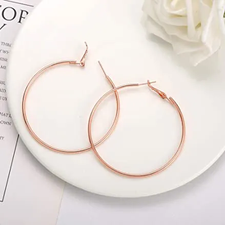 3-Pairs: Big Hoop Earrings