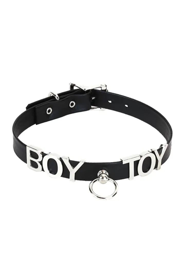 3D Steel BOY TOY Name Collar with Bondage Ring