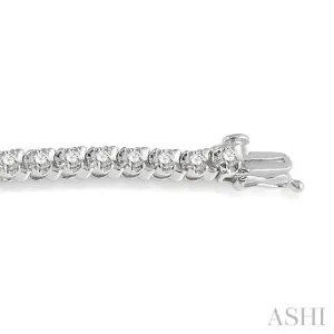 4 ctw Round Cut Diamond Tulip Bracelet in 14K White Gold