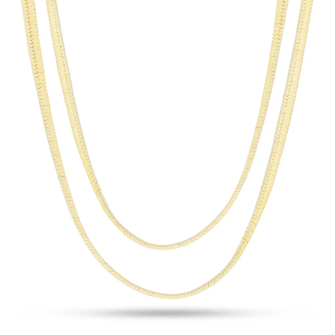 5mm 14K Gold Thick Herringbone Choker Set