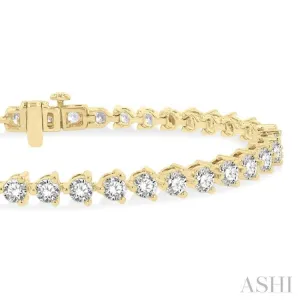 6.00CT RDDM 3 PRONG BRACELET YG 14K-G*