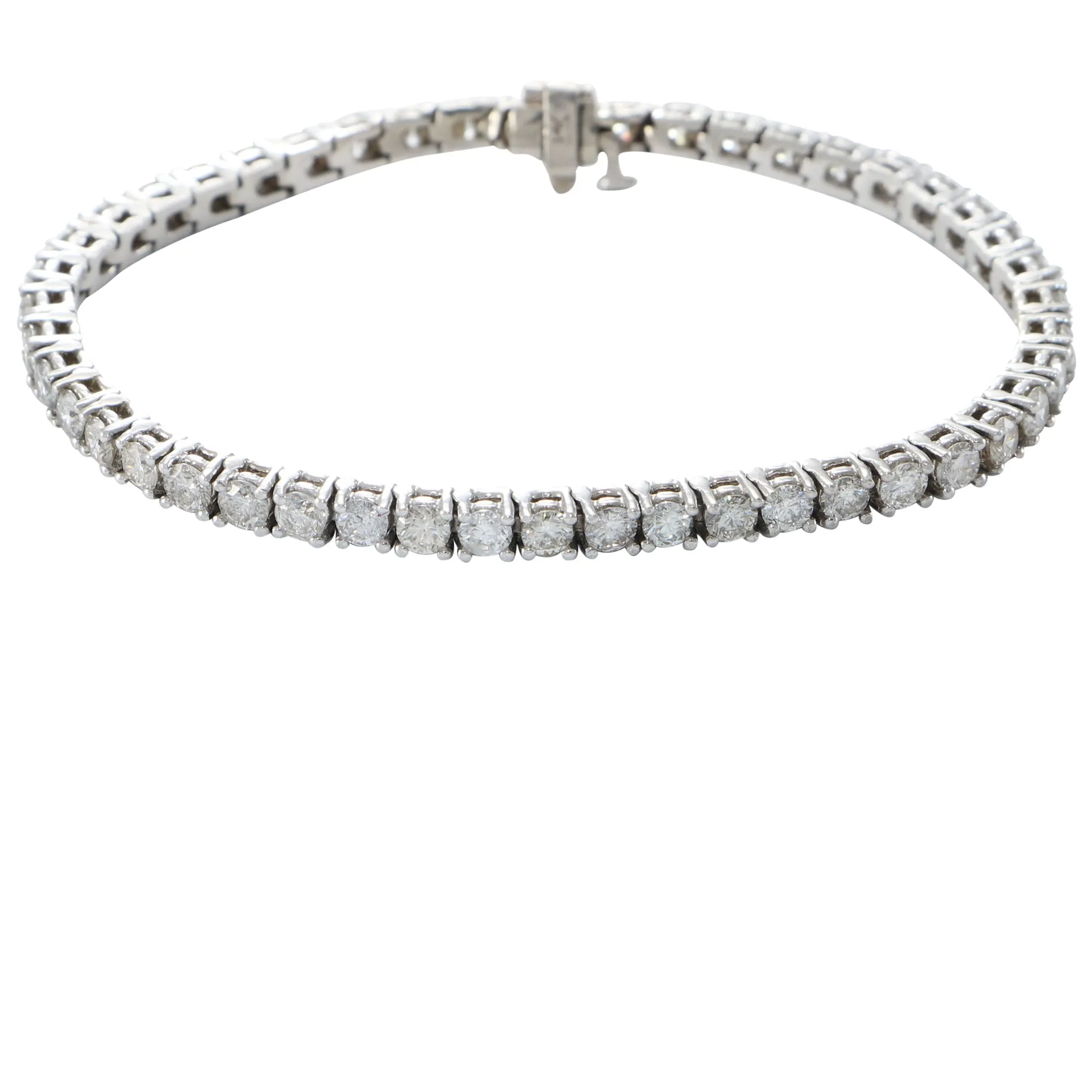 7.10CTW Diamond Tennis Bracelet 14k White Gold Classic 4 Prong 4mm Wide 7.00"