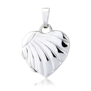 9ct White Gold Photo Locket Pendant, Women's Delicate Heart Shape, 14mm, 18" Chain, Premium Gift Box