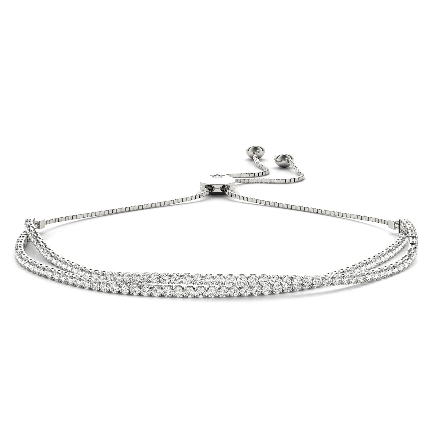 Acacia Adjustable Double Diamond Tennis Bracelet