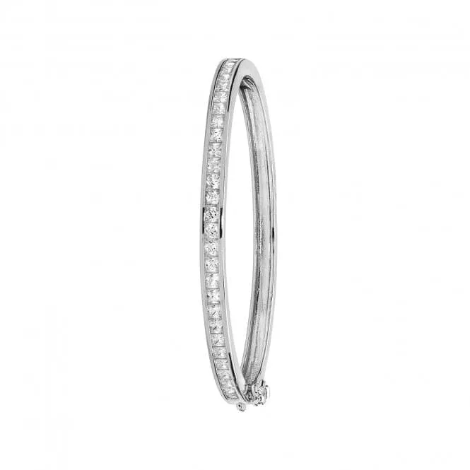 Acotis Silver Babies Zirconia Oval Bangle G4356