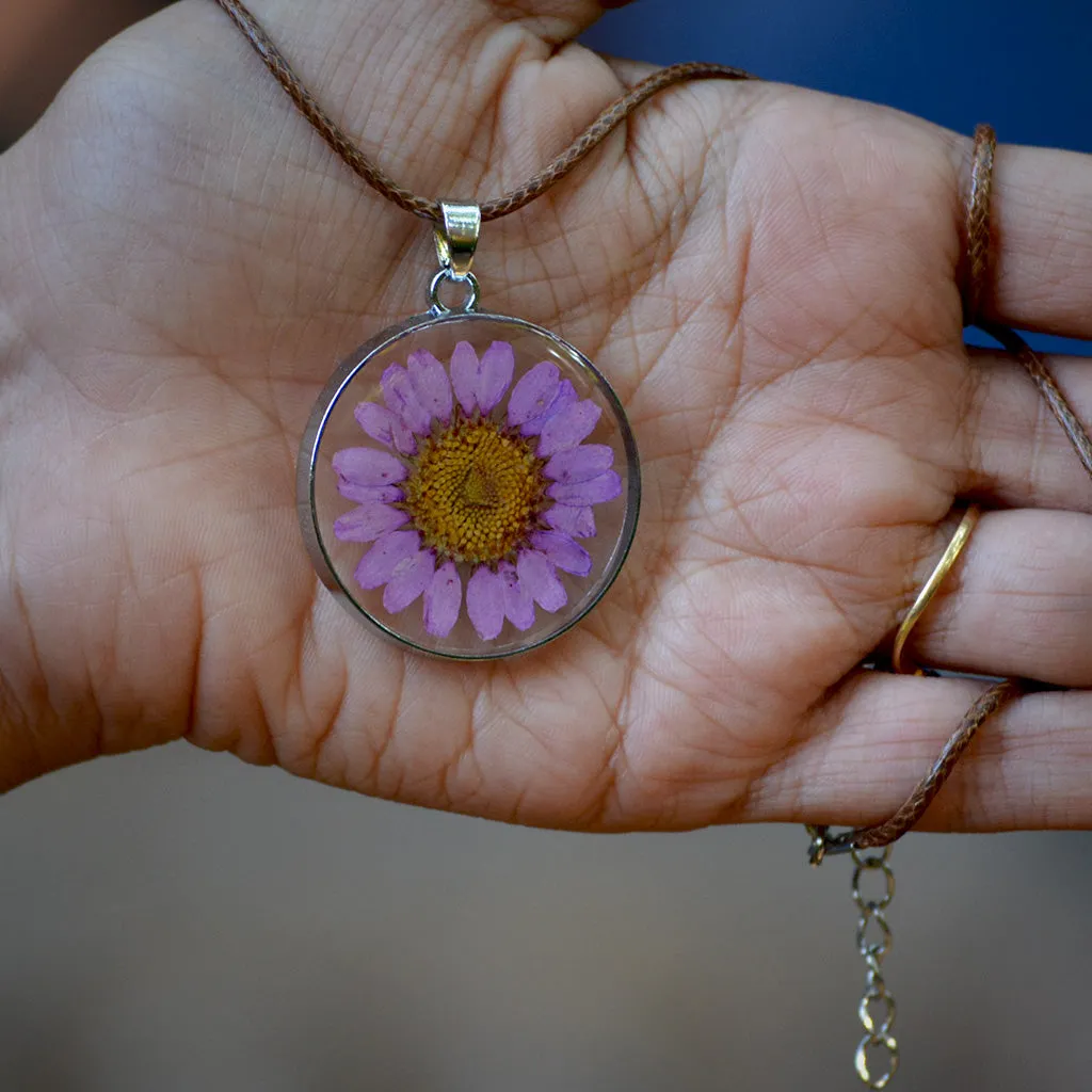 Amethyst Allure Real Dried Flower Necklace