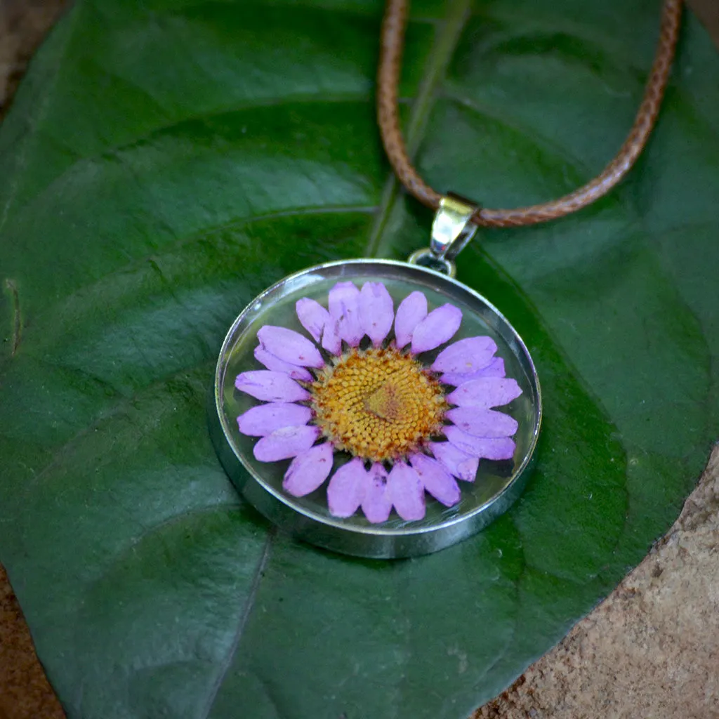 Amethyst Allure Real Dried Flower Necklace