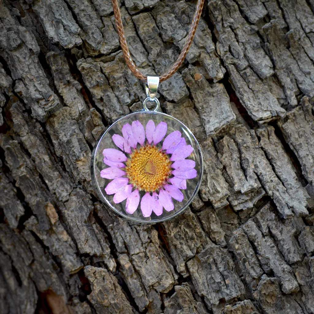 Amethyst Allure Real Dried Flower Necklace