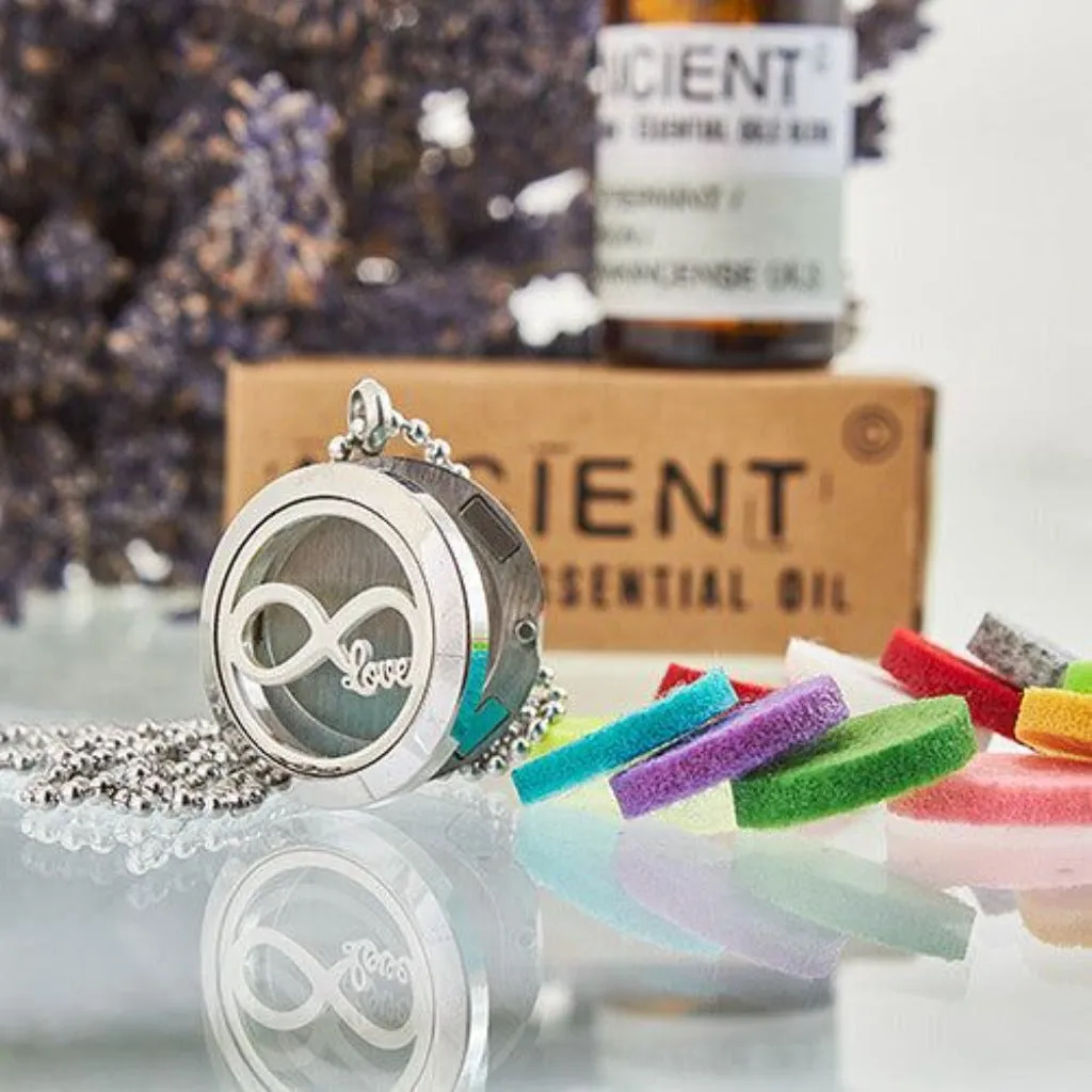 Ancient Wisdom - Infinity Love Aromatherapy Necklace & Oils Gift Set