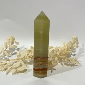 Banded Green Onyx Crystal Tower Point Generator