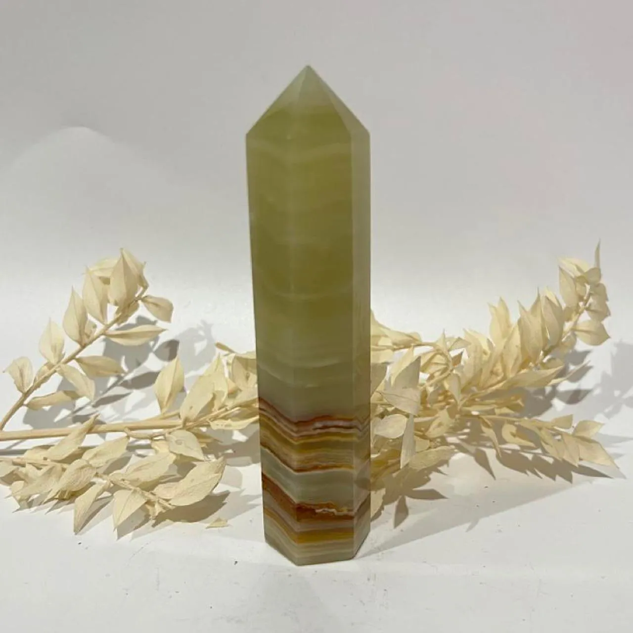 Banded Green Onyx Crystal Tower Point Generator