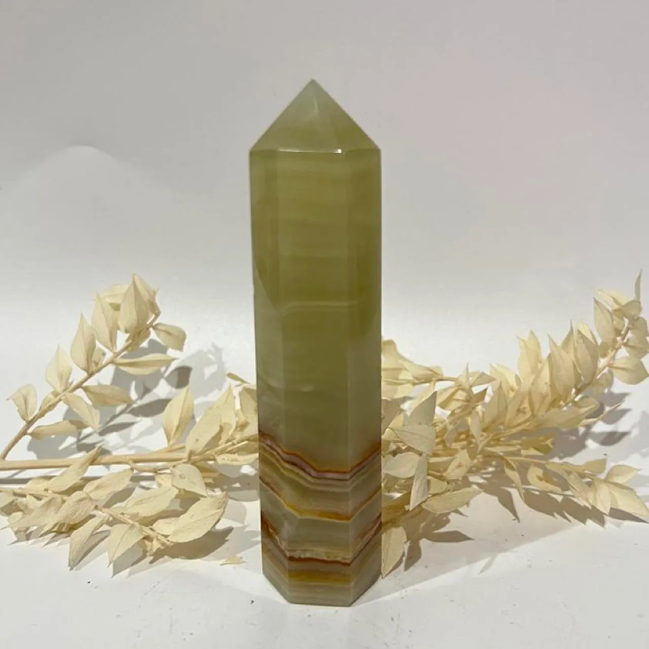 Banded Green Onyx Crystal Tower Point Generator