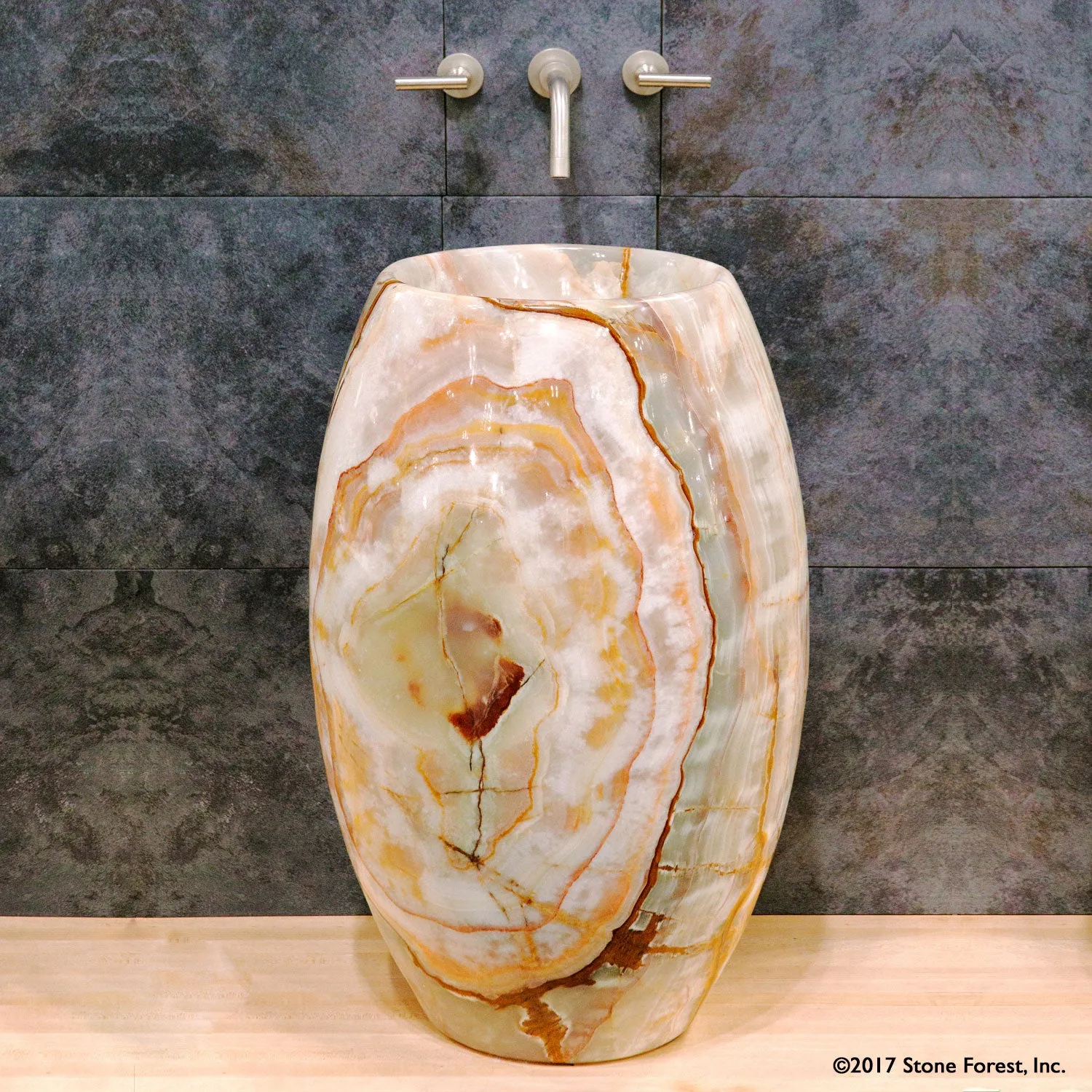 Barrel Pedestal Sink