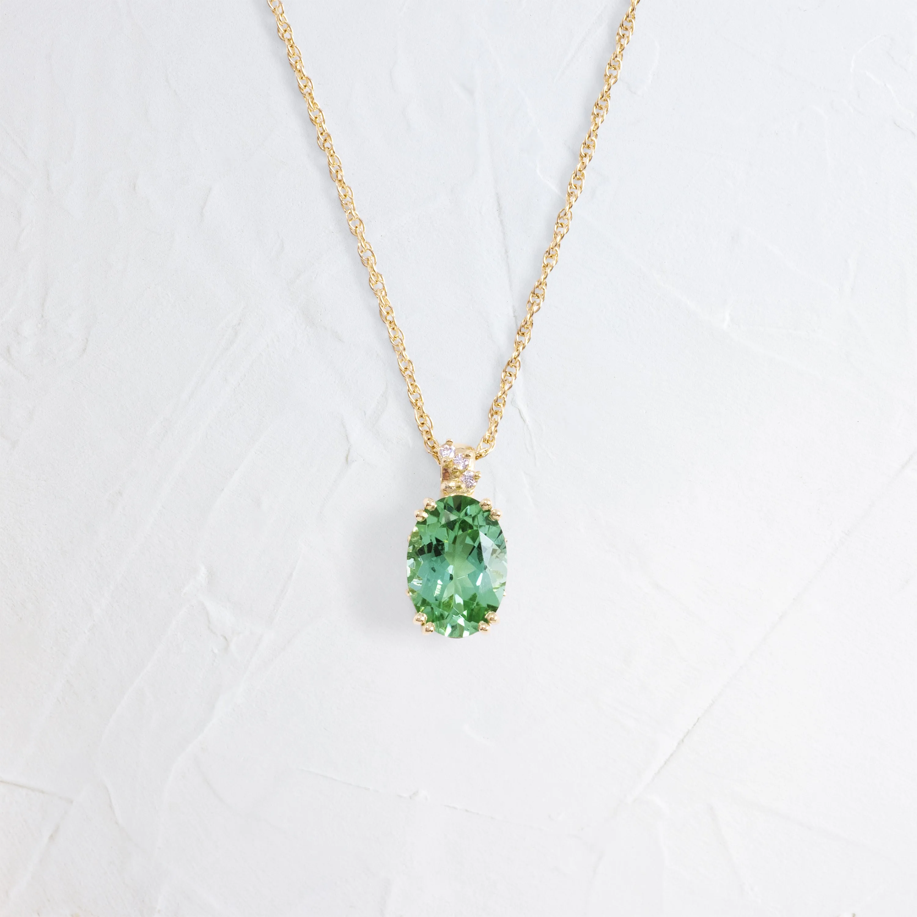 Bewilder Necklace, 1.3ct. Mint Green Tourmaline - OOS