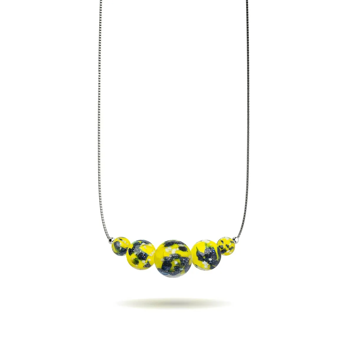 Blue Limoncello | .925 Sterling Silver | Firefly Glass Infinity Clasp Necklace