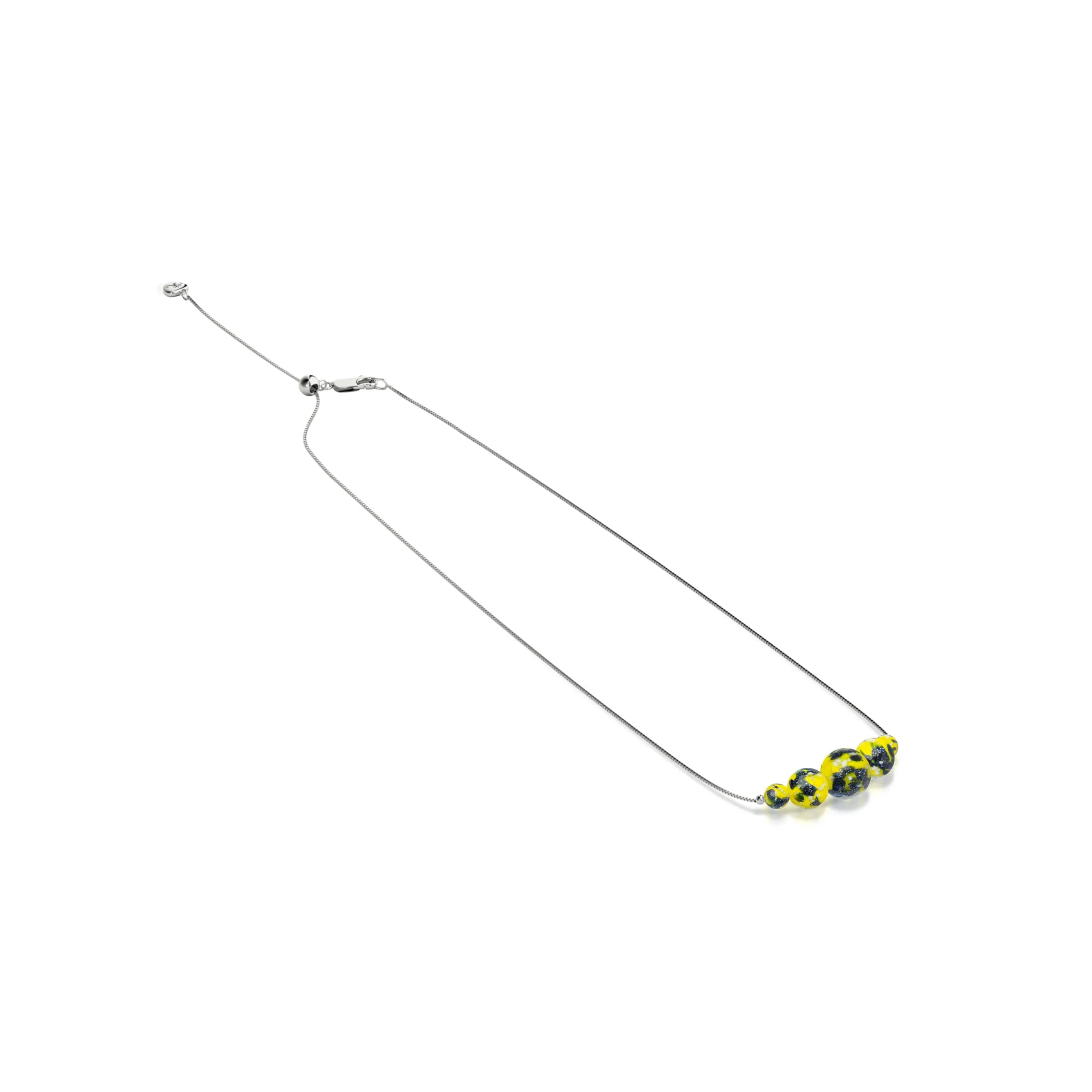 Blue Limoncello | .925 Sterling Silver | Firefly Glass Infinity Clasp Necklace