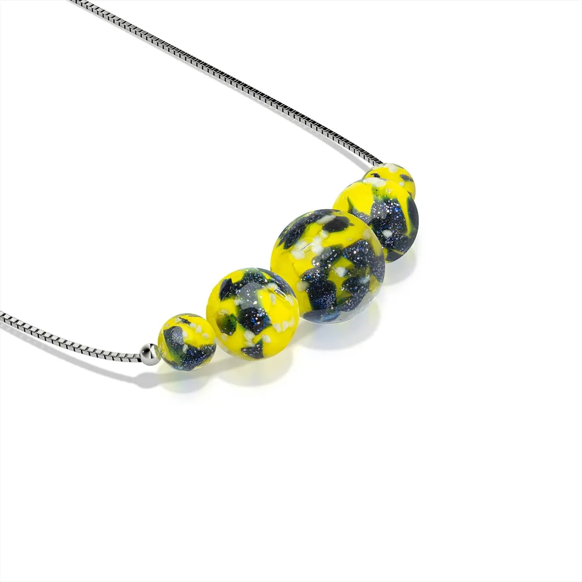 Blue Limoncello | .925 Sterling Silver | Firefly Glass Infinity Clasp Necklace