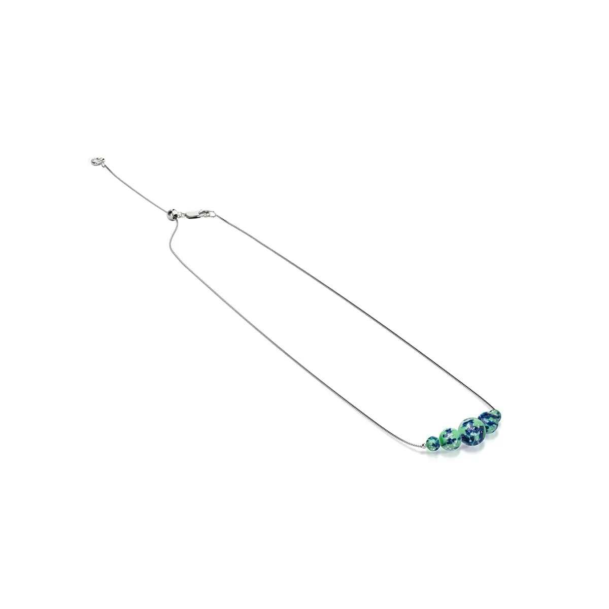 Blue Mint | .925 Sterling Silver | Firefly Glass Infinity Clasp Necklace