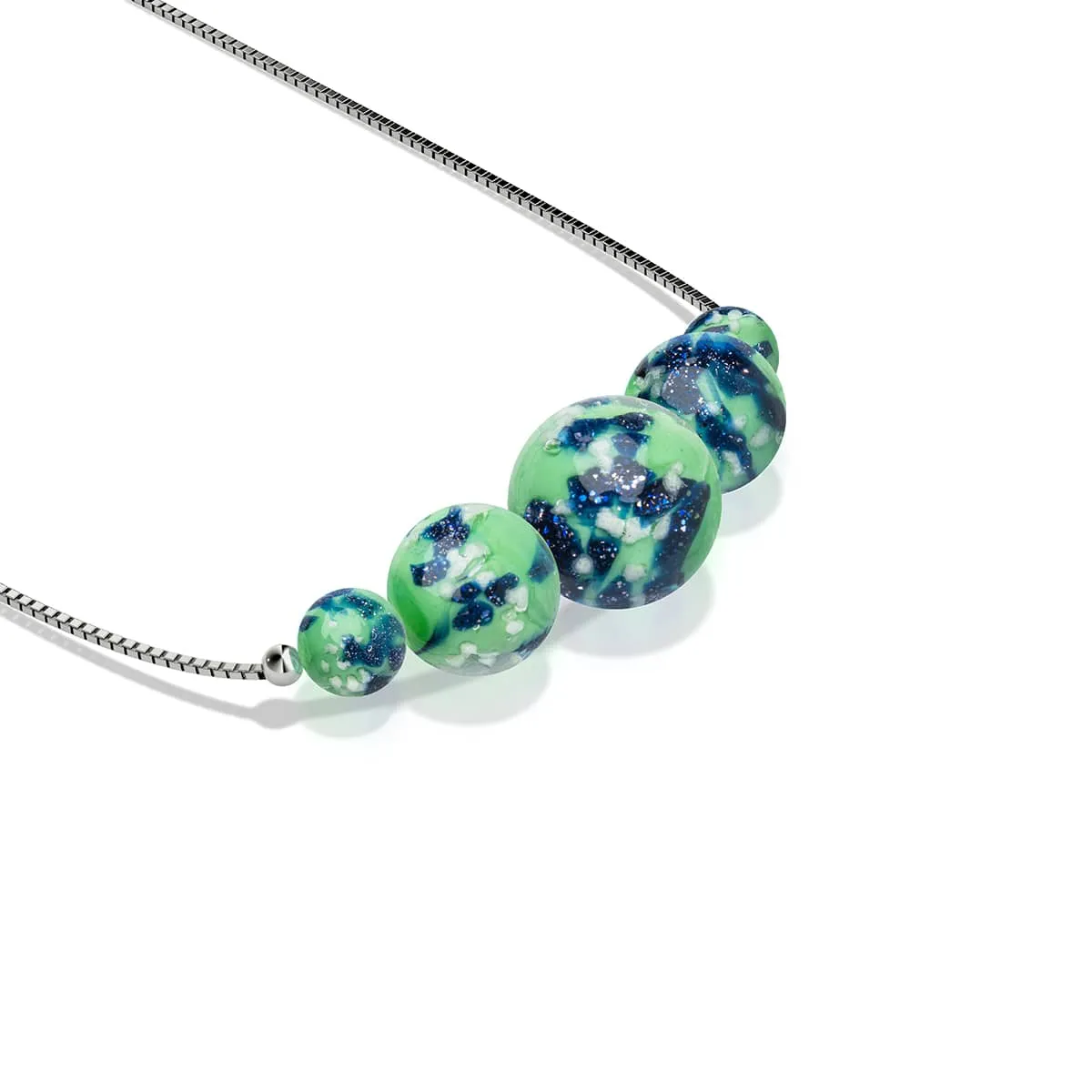 Blue Mint | .925 Sterling Silver | Firefly Glass Infinity Clasp Necklace