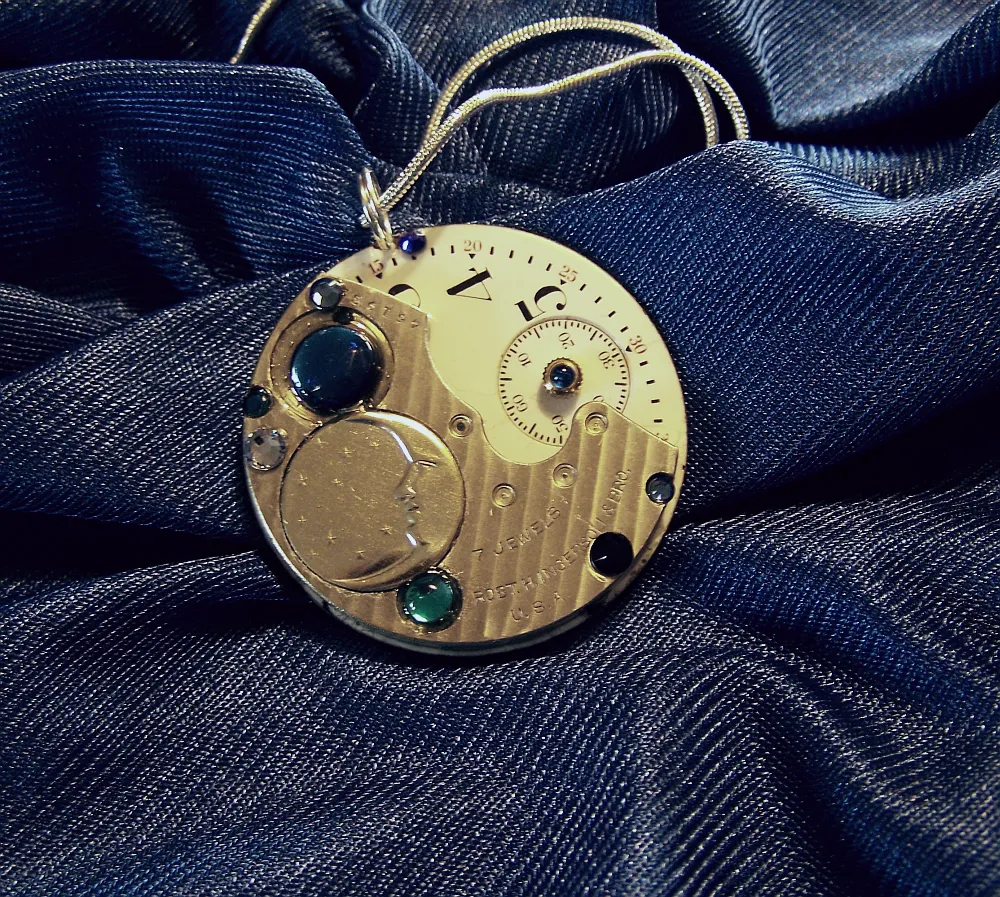 Blue Moon Watchworks Steampunk Jewelry Pendant