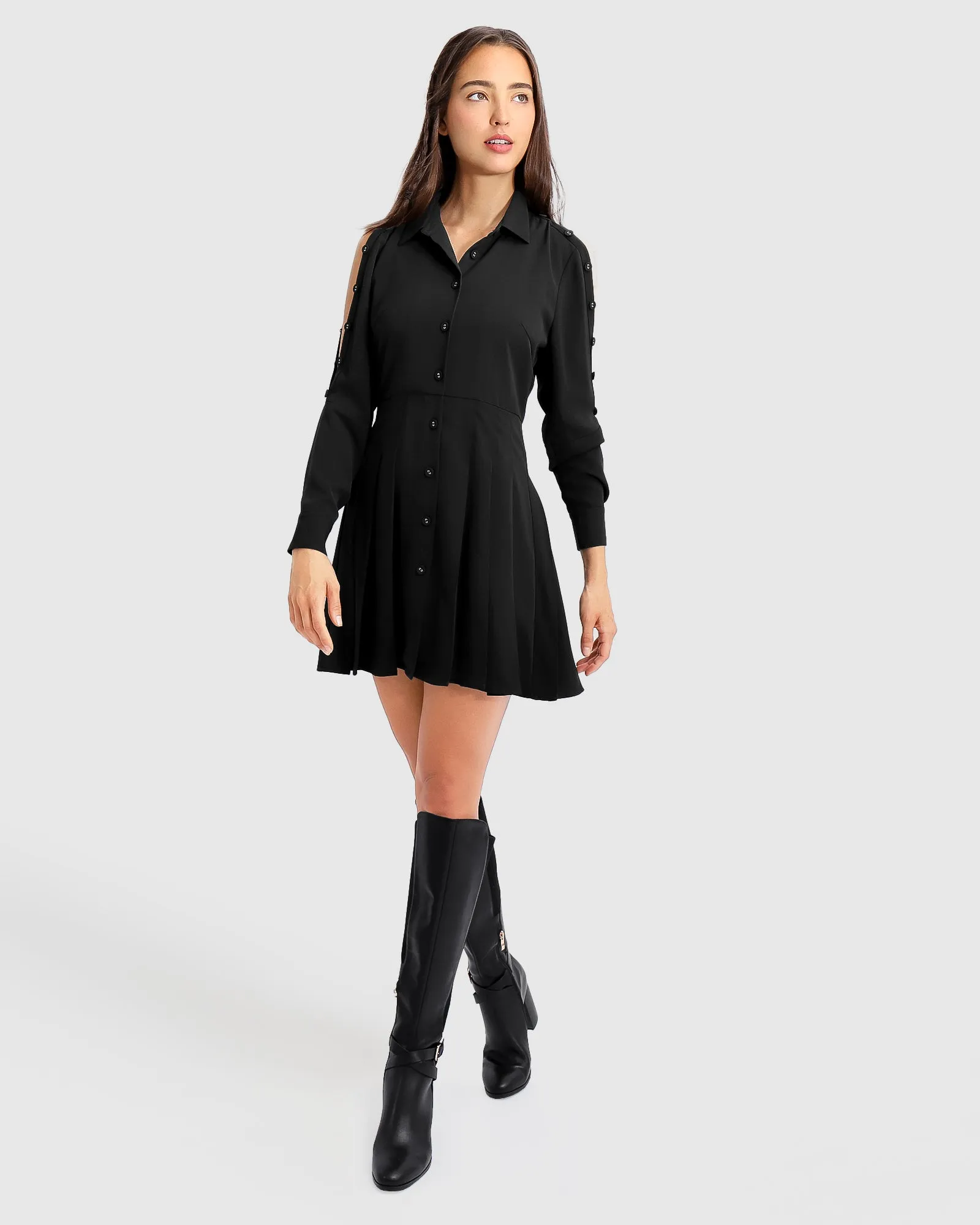 Boy Meets Girl Mini Dress - Black