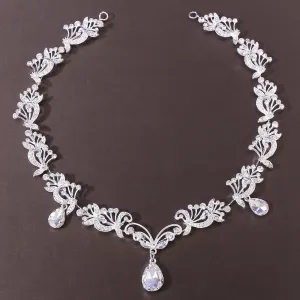 Bridal Head Piece Bohemian Rhinestone Head Chain for Women Headband Forehead Chain Wedding Hair