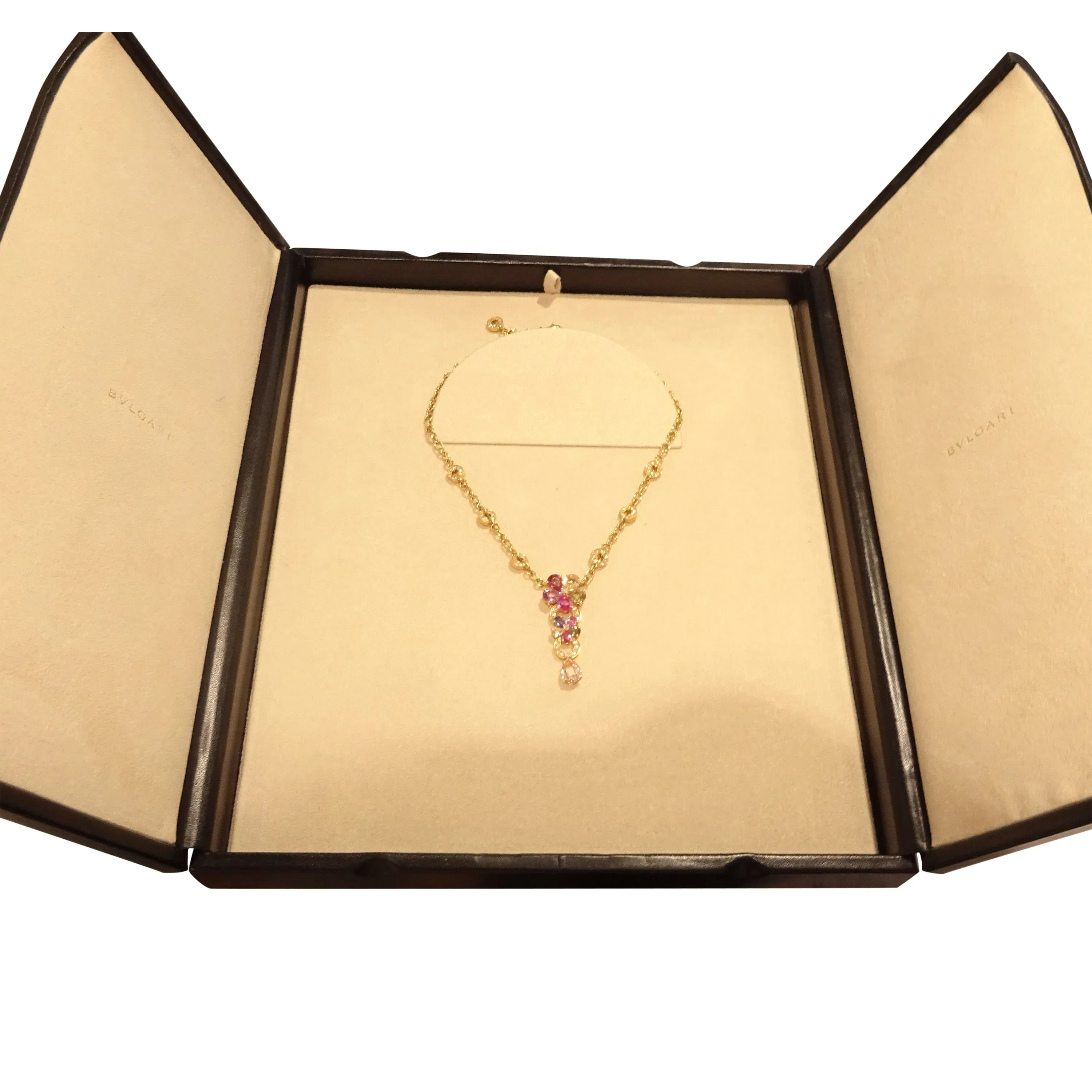 Bulgari Flora Sapphire & Diamond Necklace in 18KT Gold 2.24 CTW