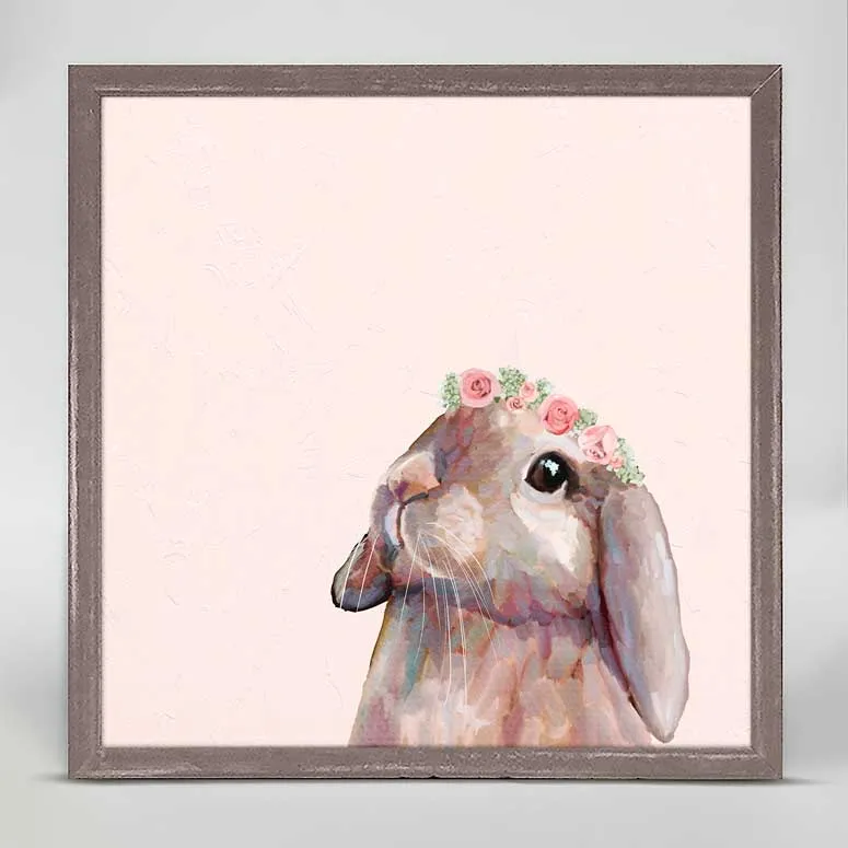 Bunny With Flower Crown Mini Framed Canvas